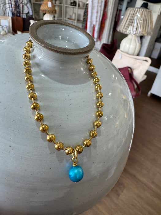 Bobble bracelet with pearl dangle