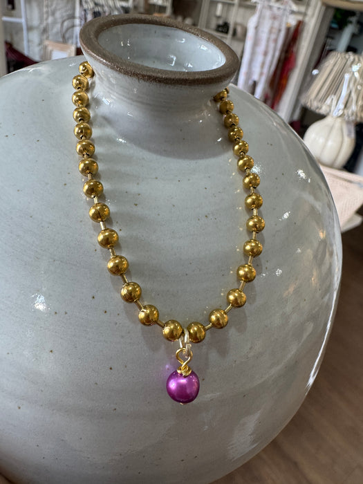 Bobble bracelet with pearl dangle