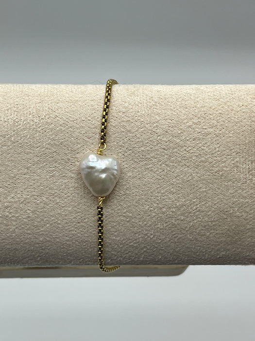 Chubby heart freshwater Pearl bracelet